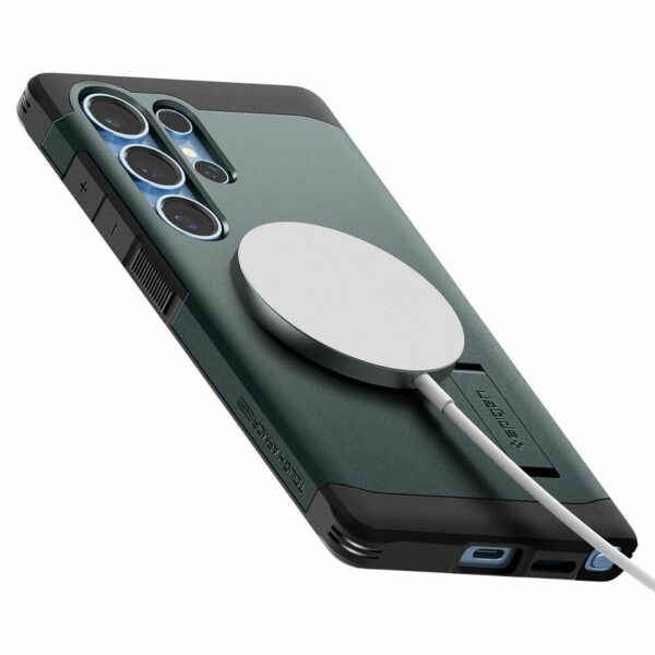 SPIGEN case TOUGH ARMOR compatible with MagSafe for SAMSUNG S25 Ultra abyss green