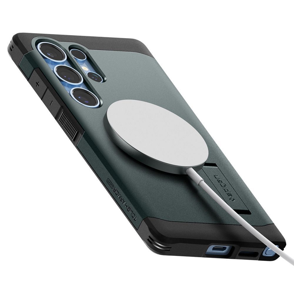 SPIGEN case TOUGH ARMOR compatible with MagSafe for SAMSUNG S25 Ultra abyss green