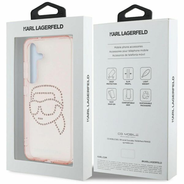 KARL LAGERFELD case for SAMSUNG S25 KLHCS25SHKHDCELP (IML Rhinestones K Head) pink
