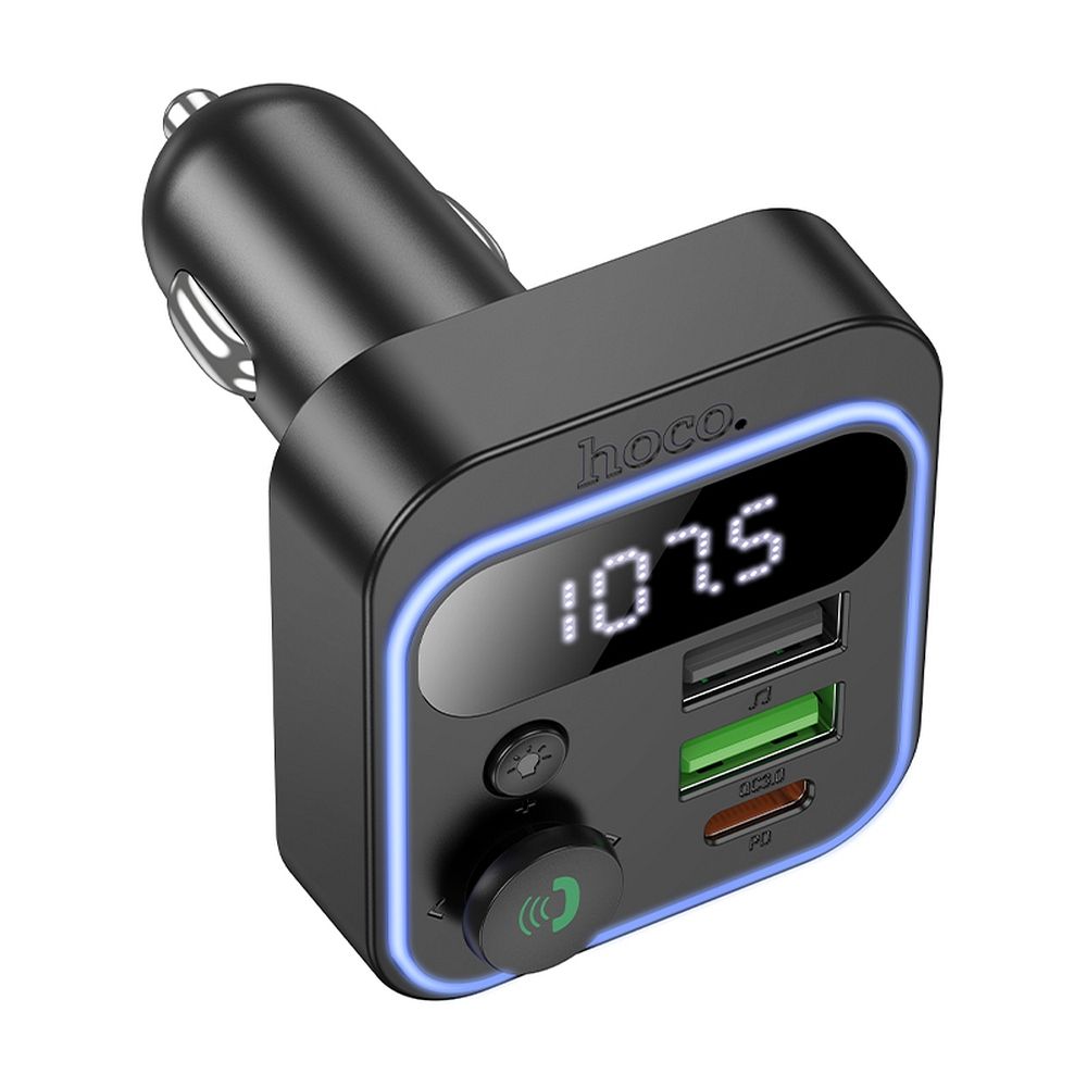 HOCO car transmitter FM bluetooth 2 x USB A + Type C PD QC3.0 20W E85 black