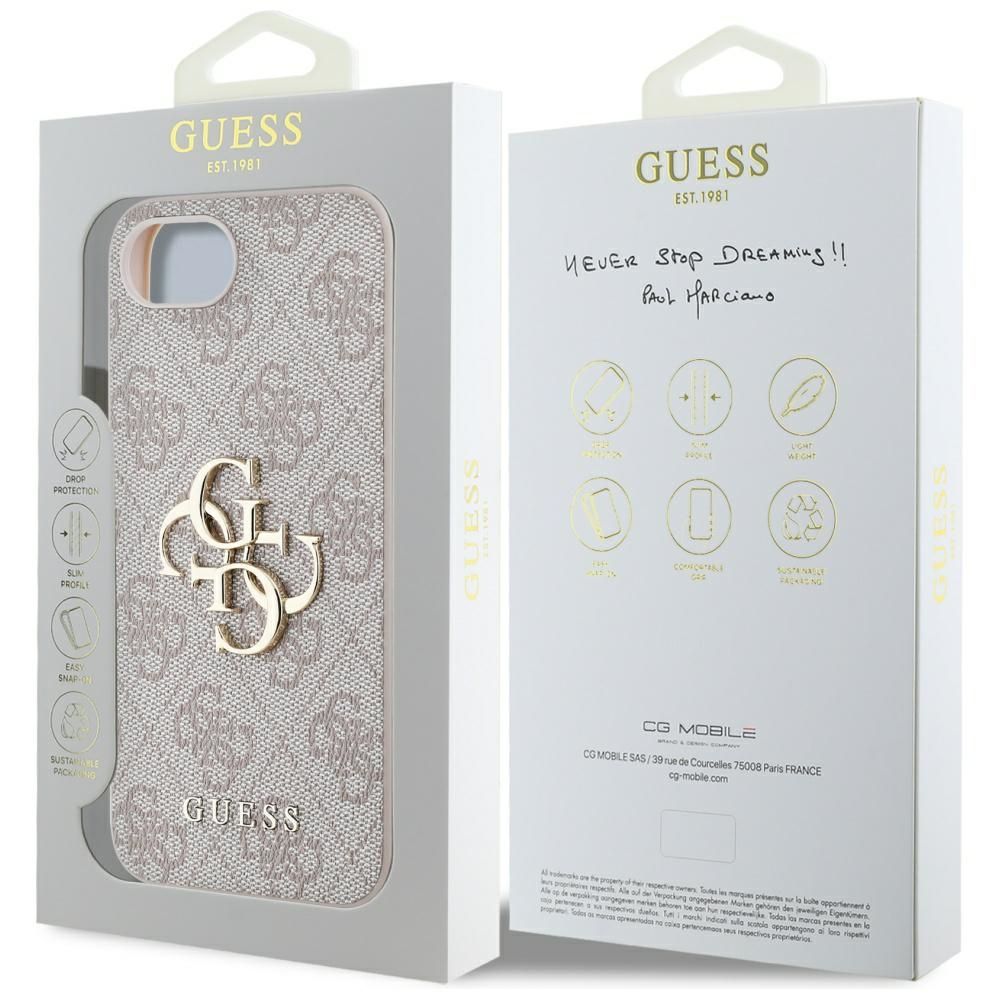 GUESS case for IPHONE 16e (SE 4 2025) GUHCPSE44GMGPI (4G PU Big Logo) pink
