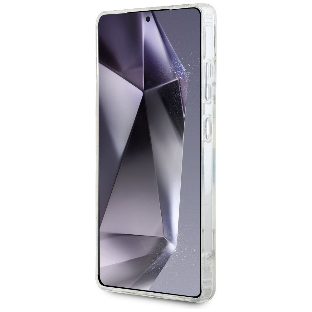 Θήκη Κινητού GUESS Samsung S25 Ultra Λευκή με Γκλίτερ & Λουλούδια