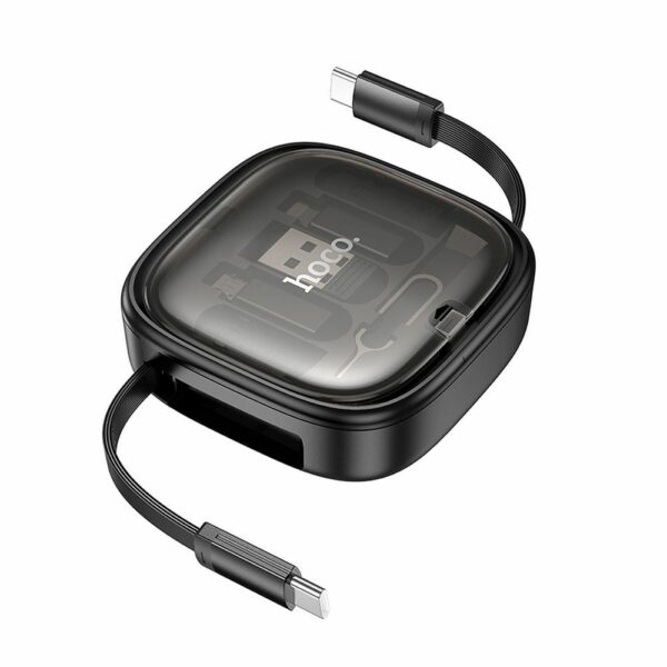 HOCO cable All-in-one retractable charging data cable set PD 3A 60W U140 0,95 m black