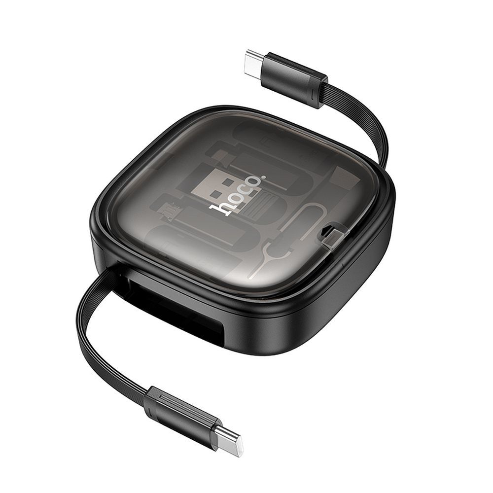 HOCO cable All-in-one retractable charging data cable set PD 3A 60W U140 0,95 m black