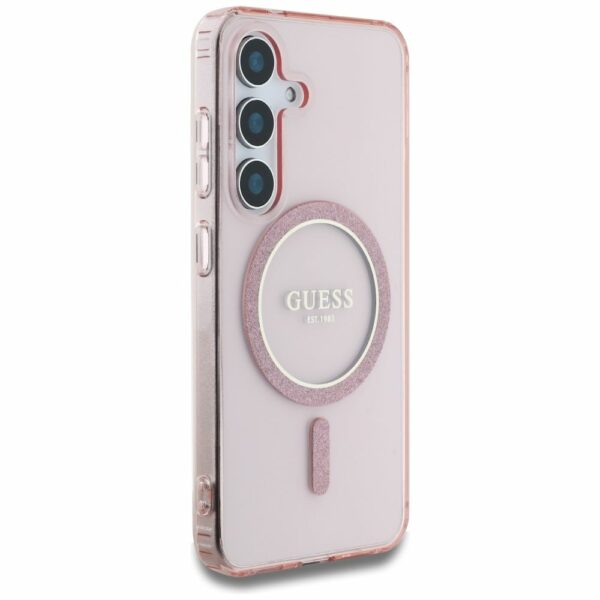 Θήκη Κινητού GUESS Magnetic Glitter Circle Ροζ για Samsung S25 GUHMS25SHFGEREP