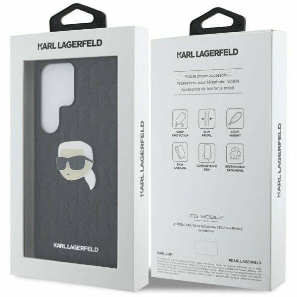 KARL LAGERFELD case for SAMSUNG S25 Ultra KLHCS25LPGKLKIPK (PU Monogram K. Head Pin) black