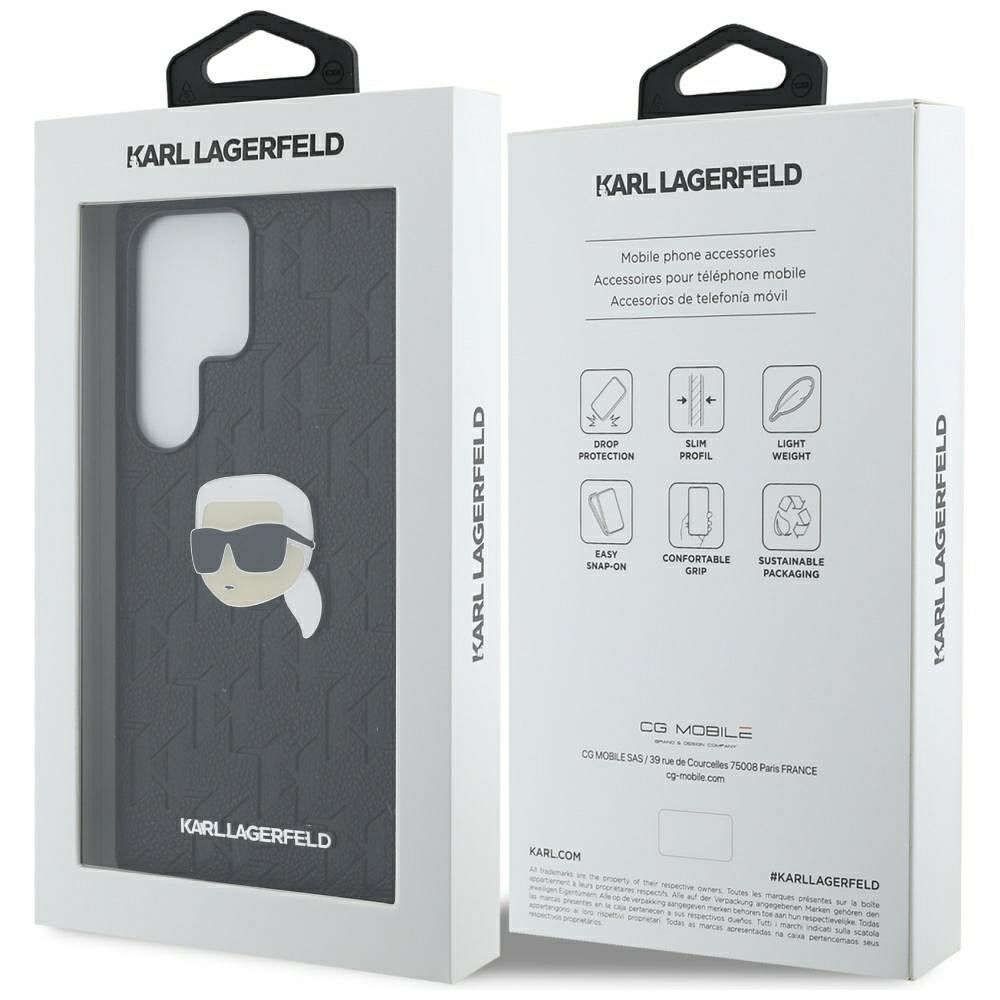 KARL LAGERFELD case for SAMSUNG S25 Ultra KLHCS25LPGKLKIPK (PU Monogram K. Head Pin) black