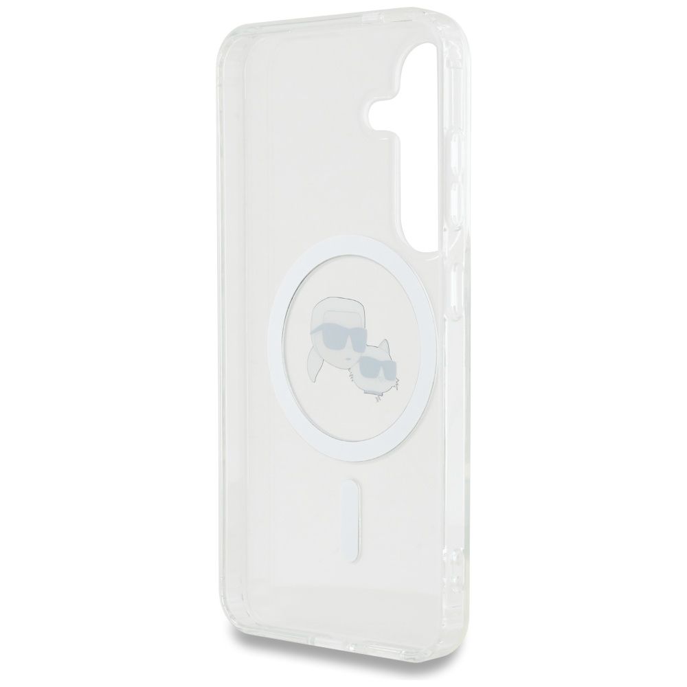 KARL LAGERFELD case for SAMSUNG S25 KLHMS25SHLSKCH (Magnetic IML Metal KC Heads) white