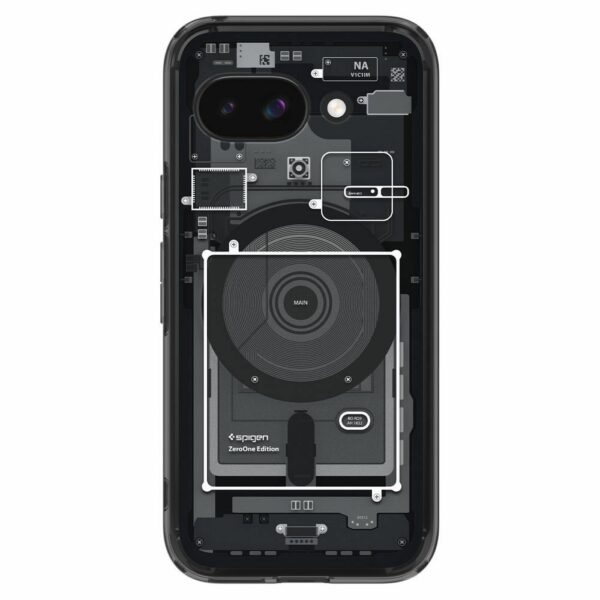 SPIGEN case ULTRA HYBRID MAG compatible with MagSafe for GOOGLE PIXEL 9A zero one black