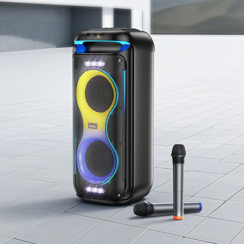 HOCO speaker bluetooth + 2 x wireless microphones HA13 Pro black