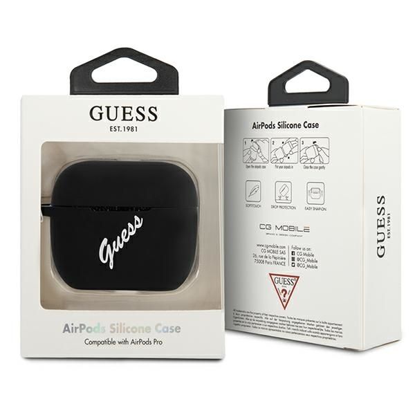 GUESS case for APPLE AirPods Pro GUACAPLSVSBW (Silicone Vintage) black white
