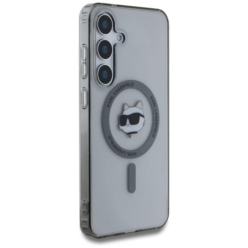 KARL LAGERFELD case for SAMSUNG S25 KLHMS25SHLSCHK (Magnetic IML Metal Choupette Head) black