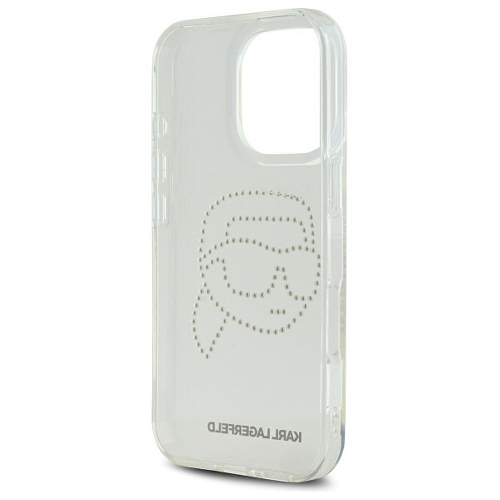 KARL LAGERFELD case for IPHONE 16 Pro KLHCP16LHKHDCELT (IML Rhinestones K Head) transparent
