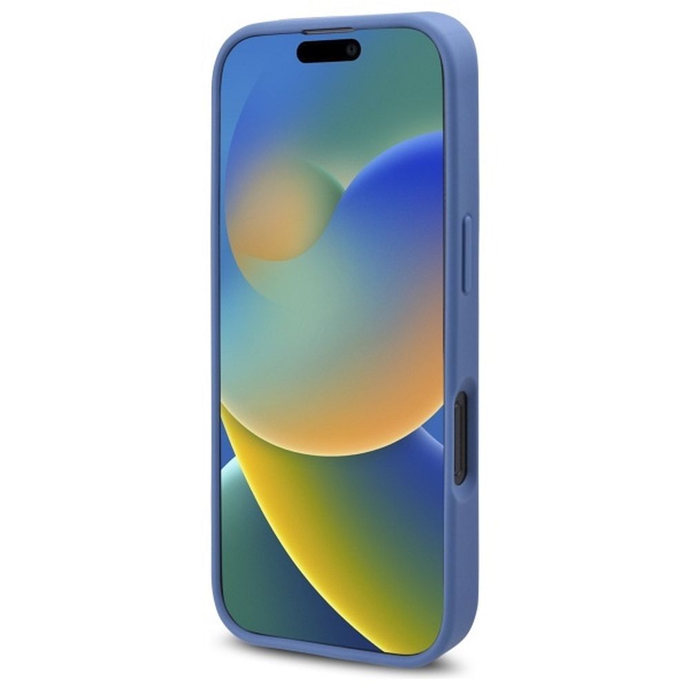 GUESS case for IPHONE 16 Pro compatible with MagSafe GUHMP16LP4ROPEMCB (4G Flowers Print) blue
