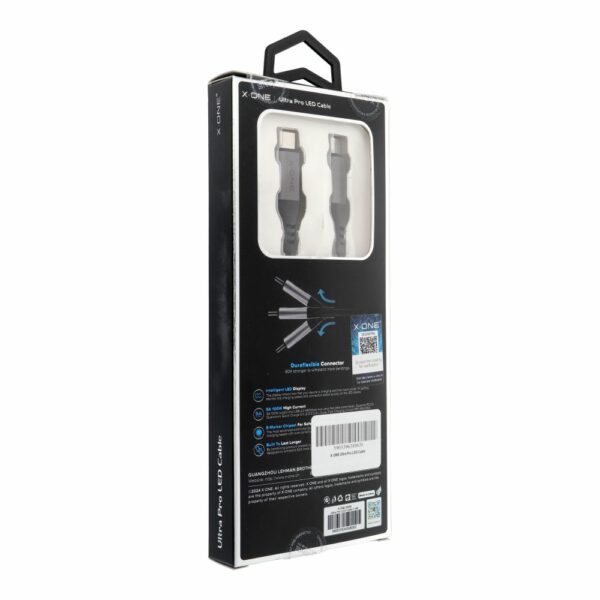 X-ONE Ultra Pro LED data cable - type C to C - black 5A max 100W