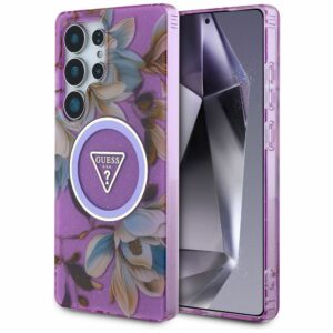 Θήκη Κινητού GUESS Samsung S25 Ultra Μωβ Γκλίτερ Λουλούδια
