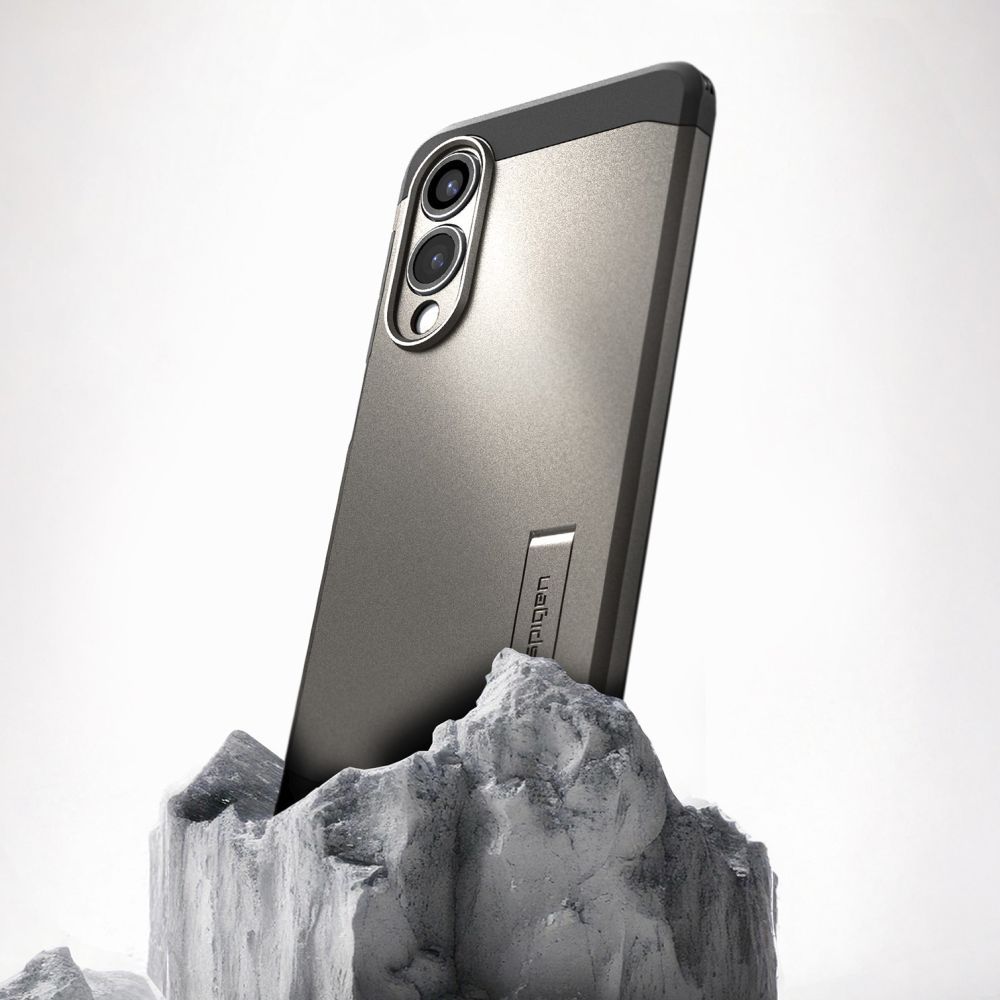 SPIGEN case TOUGH ARMOR compatible with MagSafe for SAMSUNG S25 Edge gunmetal