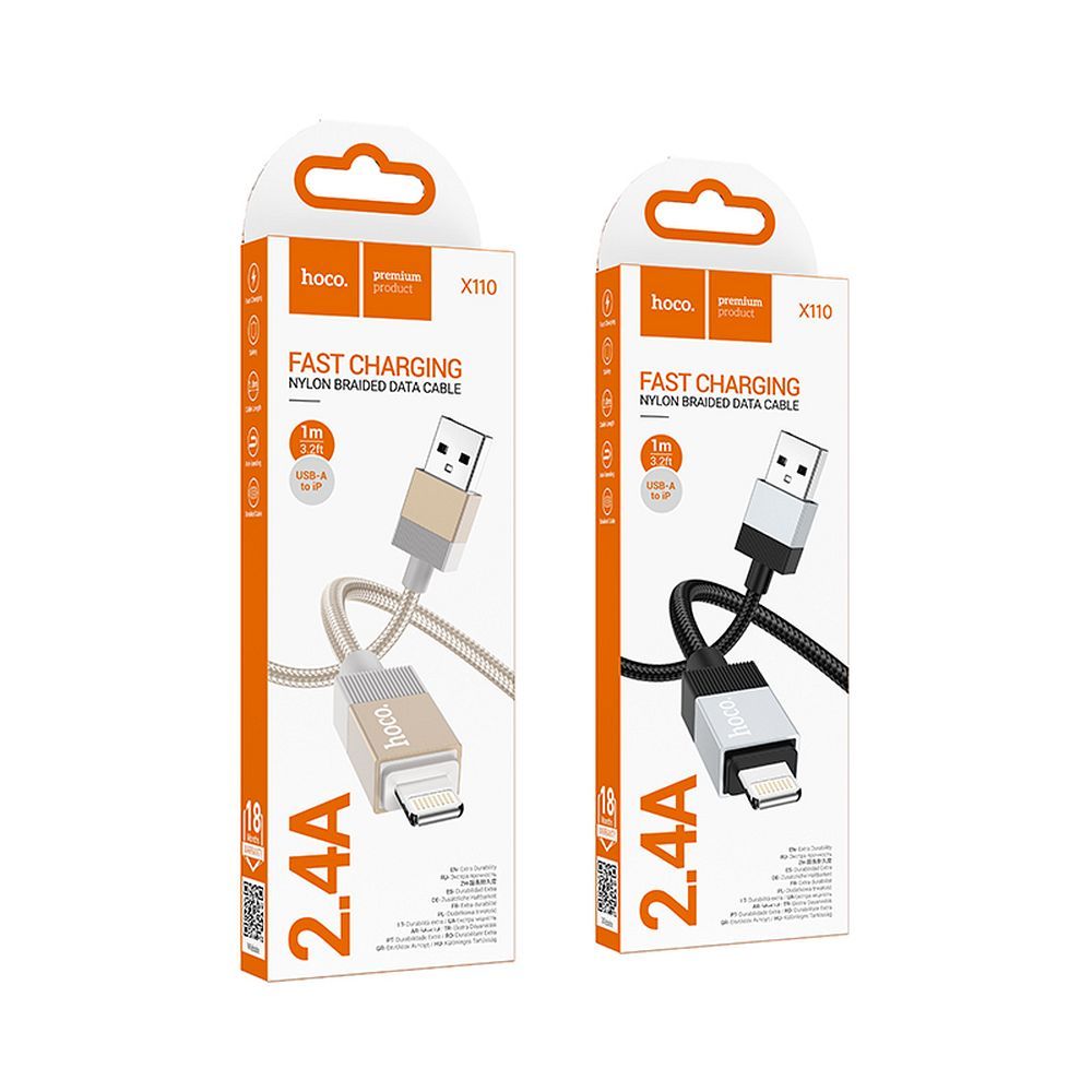 HOCO cable USB A to Lightning 2,4A X110 1 m gold