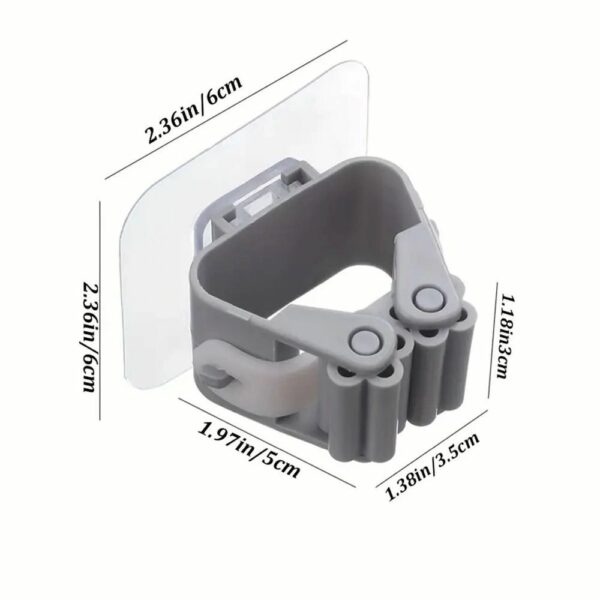 Wall-mounted broom mop holder self-adhesive RC-K-1152 gray