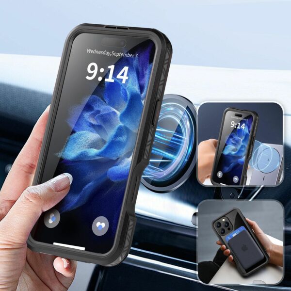 Waterproof case SHELLBOX GT compatible with MagSafe for IPHONE 16 Pro Max black