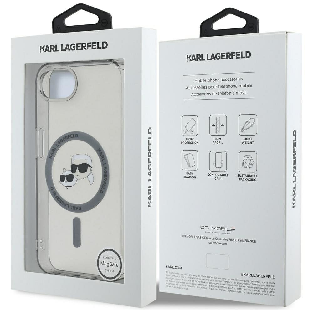 KARL LAGERFELD case for IPHONE 16e (SE 4 2025) compatible with MagSafe KLHMPSE4HLSKCK (IML Metal KC Heads) black