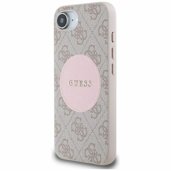 GUESS case for IPHONE 16e (SE 4 2025) compatible with MagSafe GUHMPSE4P4PGRSGP (PU 4G Circle W/ Classic Logo) pink