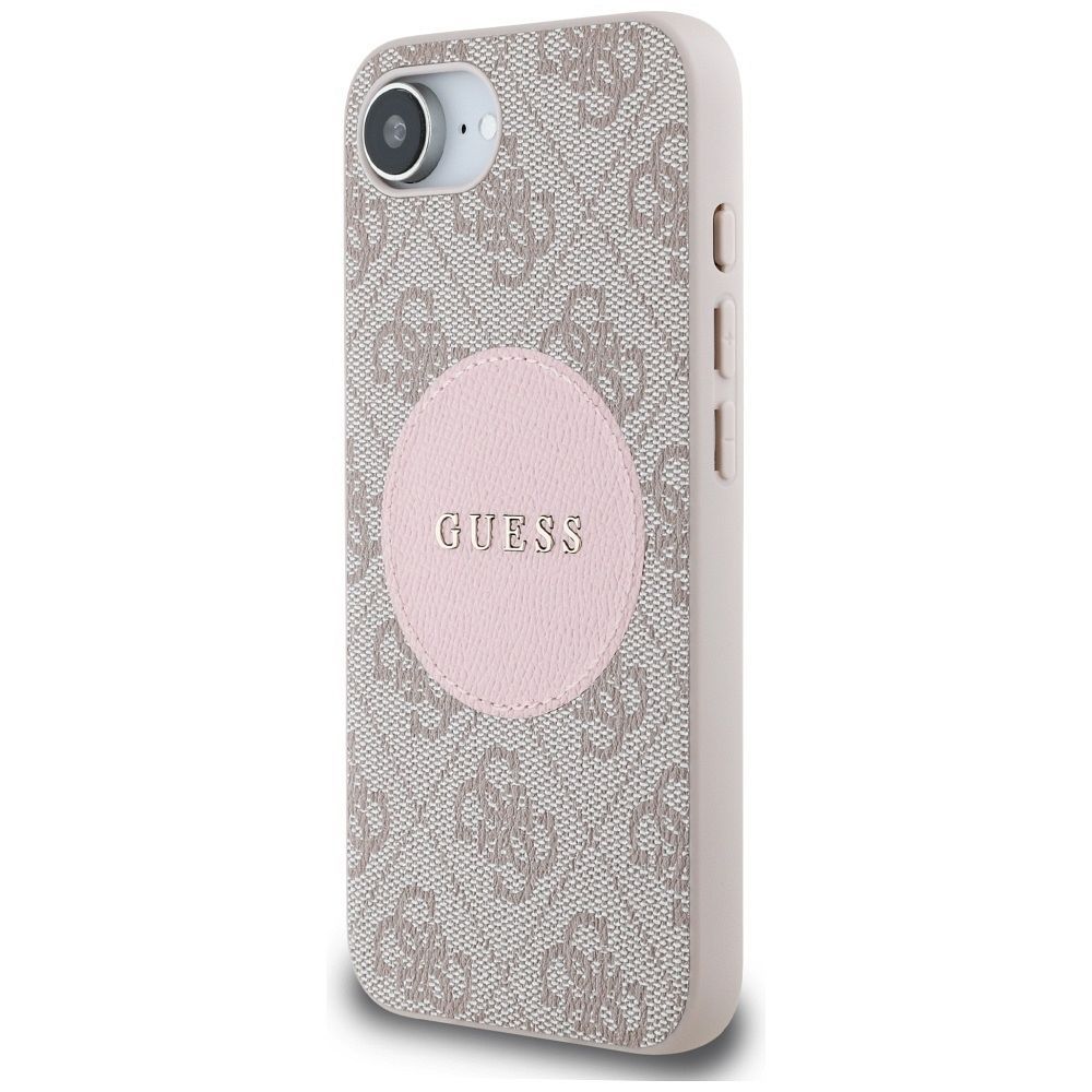 GUESS case for IPHONE 16e (SE 4 2025) compatible with MagSafe GUHMPSE4P4PGRSGP (PU 4G Circle W/ Classic Logo) pink