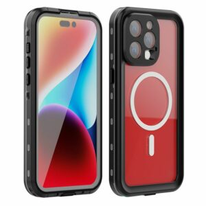 Waterproof case SHELLBOX DOT compatible with MagSafe for IPHONE 15 Pro Max black
