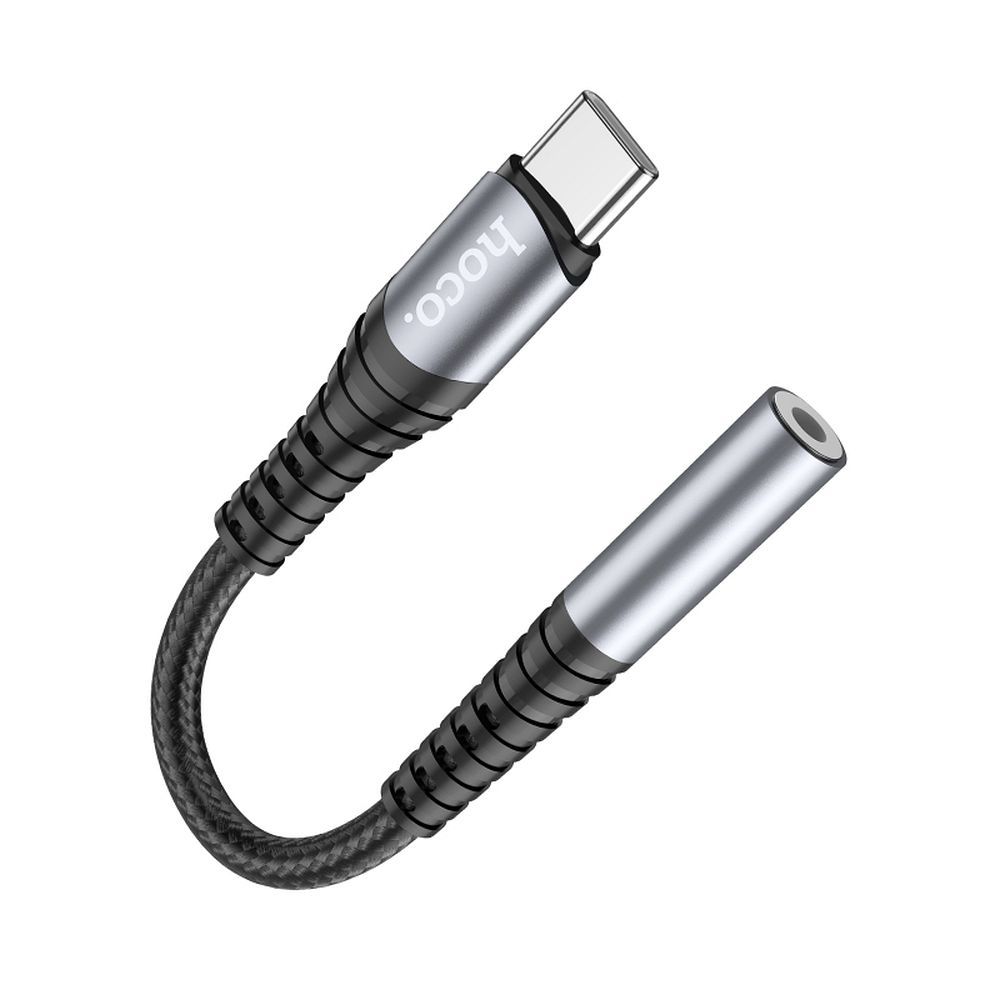 HOCO adapter AUX Jack 3,5 mm (female) to USB C (male) LS33 metal gray