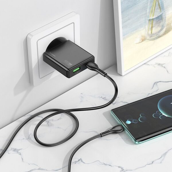 HOCO slim wall charger USB A + Type C PD QC3.0 3A 20W N38 black