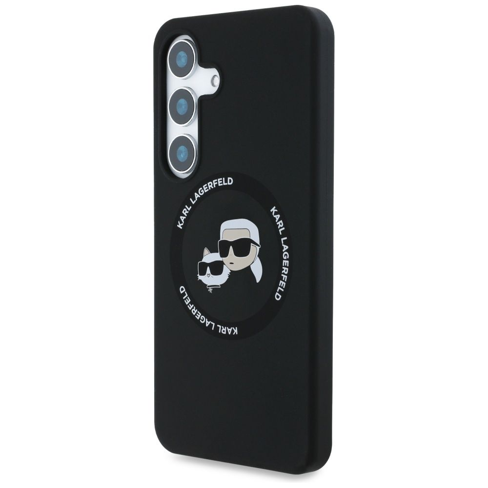 KARL LAGERFELD case for SAMSUNG S25 KLHMS25SSKCHTCK (Magnetic Silicone Double Heads) black