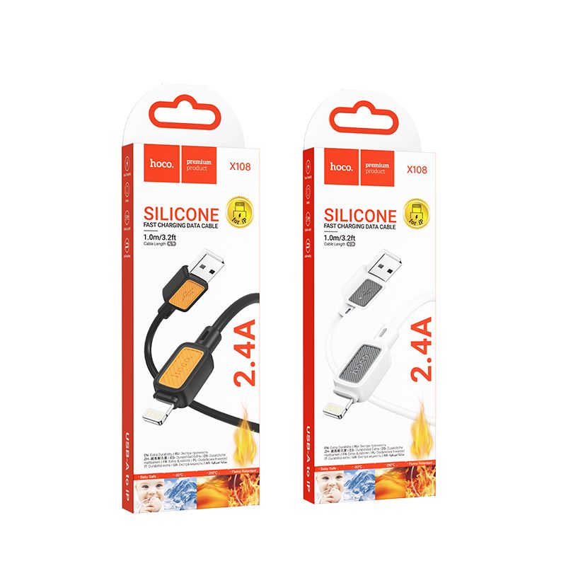 HOCO cable USB A to Lightning 2,4A X108 1 m white