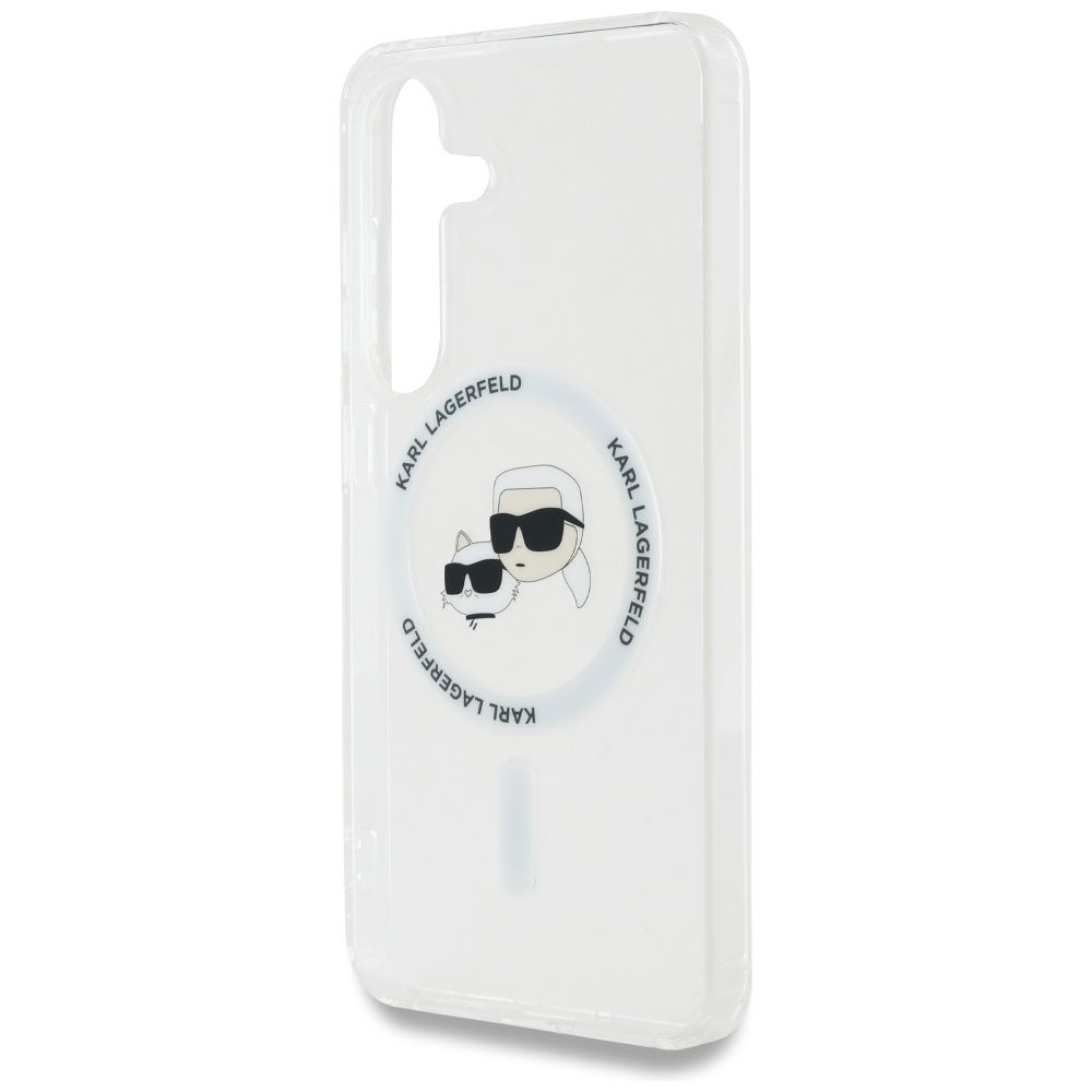 KARL LAGERFELD case for SAMSUNG S25 KLHMS25SHLSKCH (Magnetic IML Metal KC Heads) white