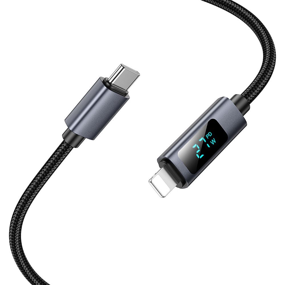 HOCO cable Type C to Lightning with display PD 27W X112 1 m black
