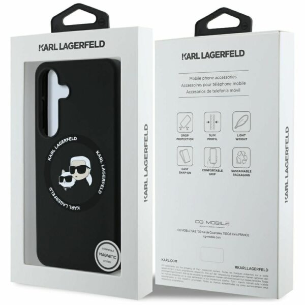 KARL LAGERFELD case for SAMSUNG S25 KLHMS25SSKCHTCK (Magnetic Silicone Double Heads) black