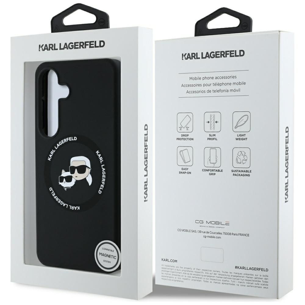 KARL LAGERFELD case for SAMSUNG S25 KLHMS25SSKCHTCK (Magnetic Silicone Double Heads) black