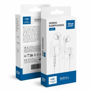 Ακουστικά In-Ear Type-C BLUE STAR PA-M15C-R με Μικρόφωνο & DAC - Λευκά