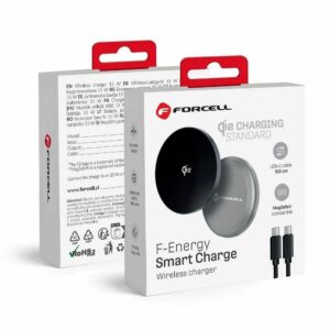 Ασύρματος Φορτιστής MagSafe FORCELL Qi2 15W με Αποσπώμενο Καλώδιο - Ασημί