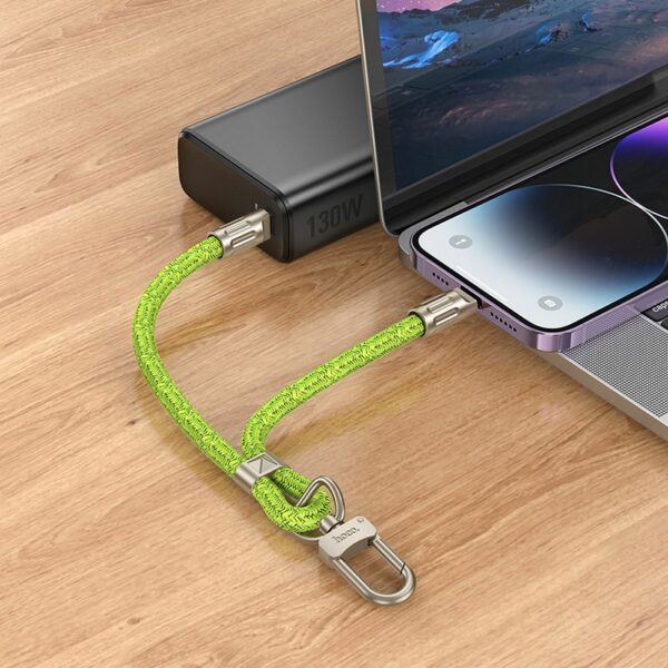 HOCO lanyard shape cable Type C to Lightning PD 20W GH5 0,22 m fluorescent green