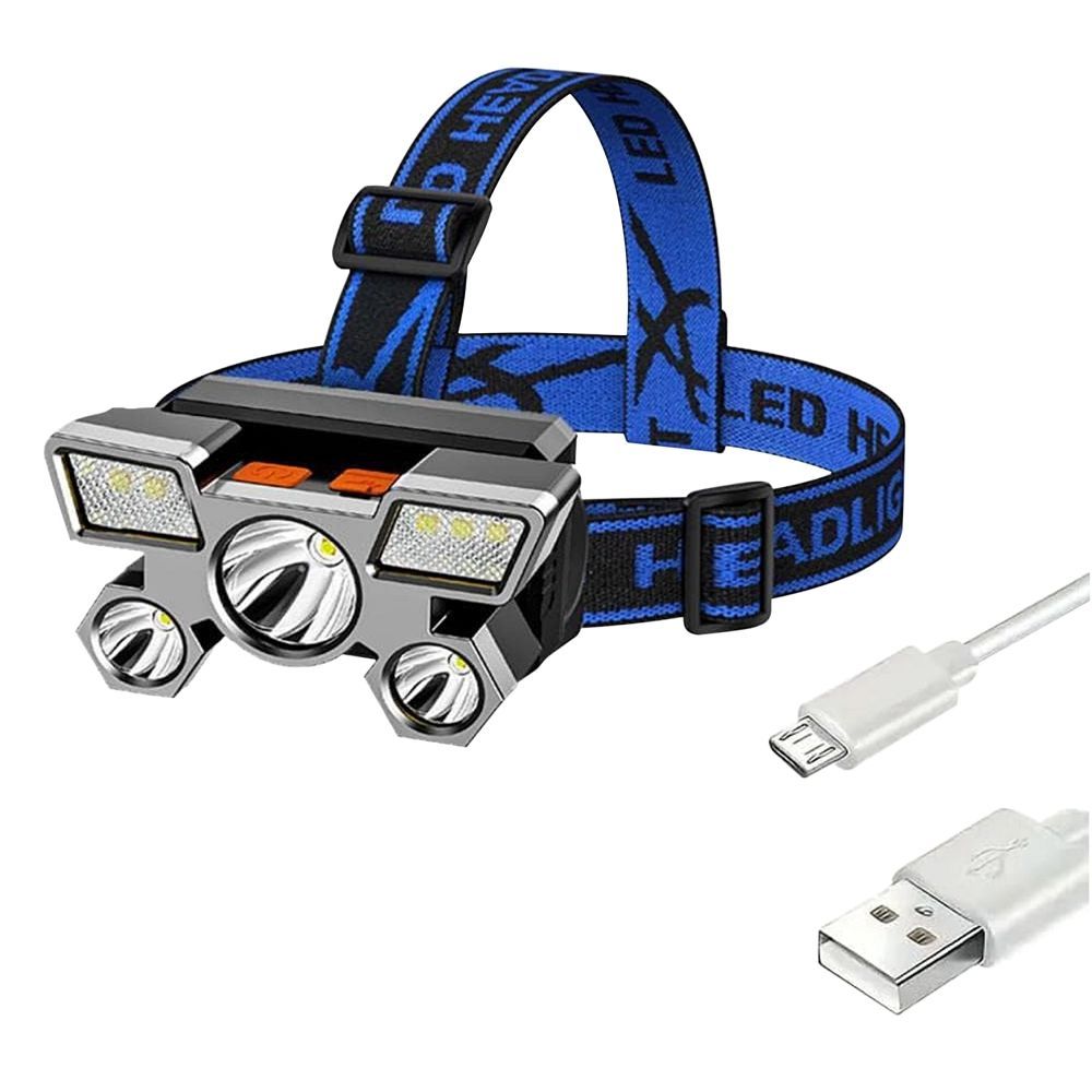 Head flashlight LED rechargeable 9 x LED strong RC-K-1227 black