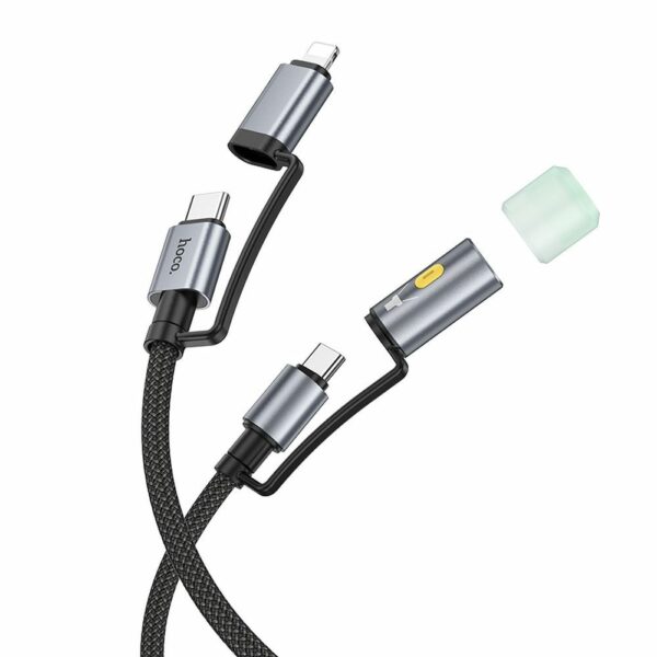 HOCO cable All-in-one Type C / Lightning to Type C / LED Light PD 3A 60W U138 1,2 m black