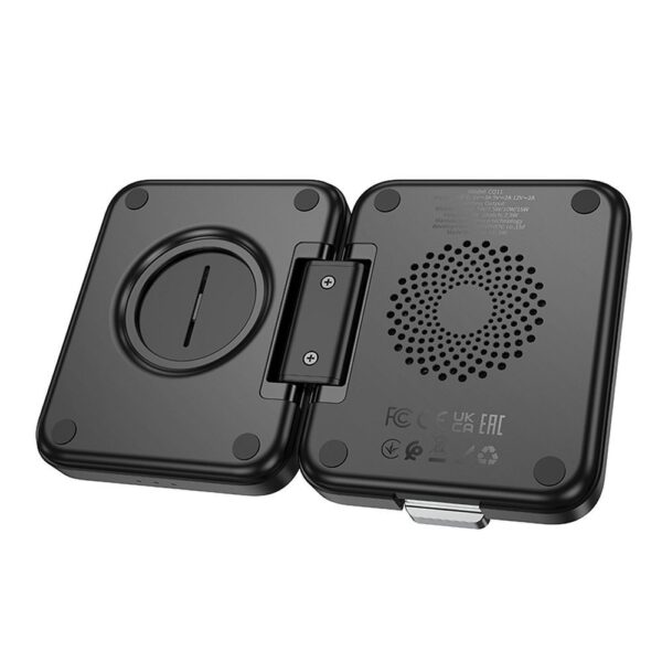 EOL HOCO foldable wireless chrger 3in1 compatible with Apple Watch 15W CQ11 black