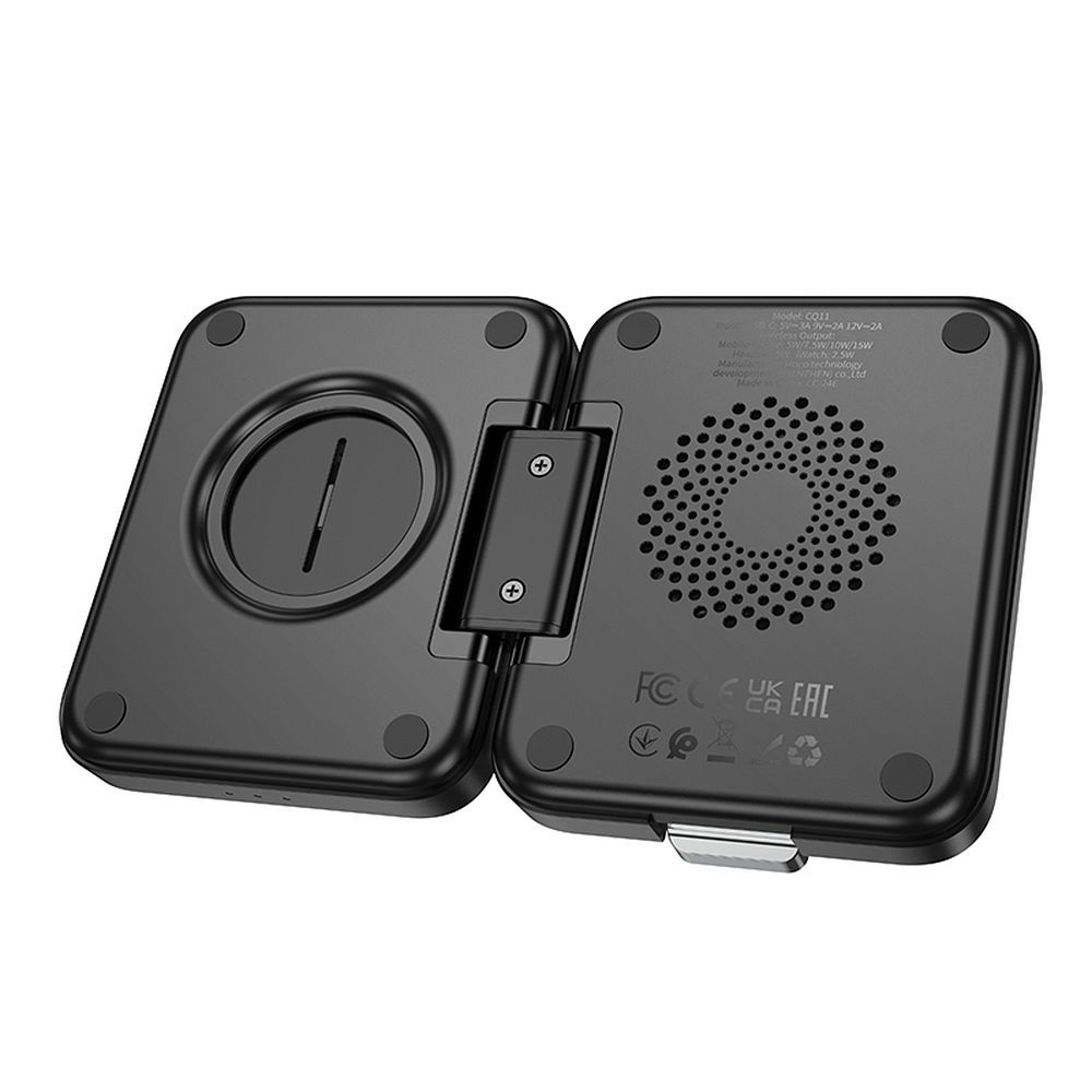 EOL HOCO foldable wireless chrger 3in1 compatible with Apple Watch 15W CQ11 black