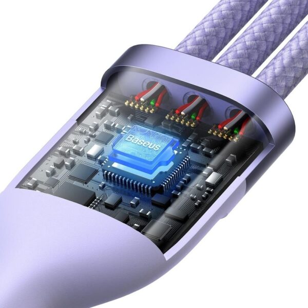 BASEUS cable 3in1 USB A / Typ C to Micro USB / Lightning / Type C PD QC 5A 100W CASS030105 1,2 m purple