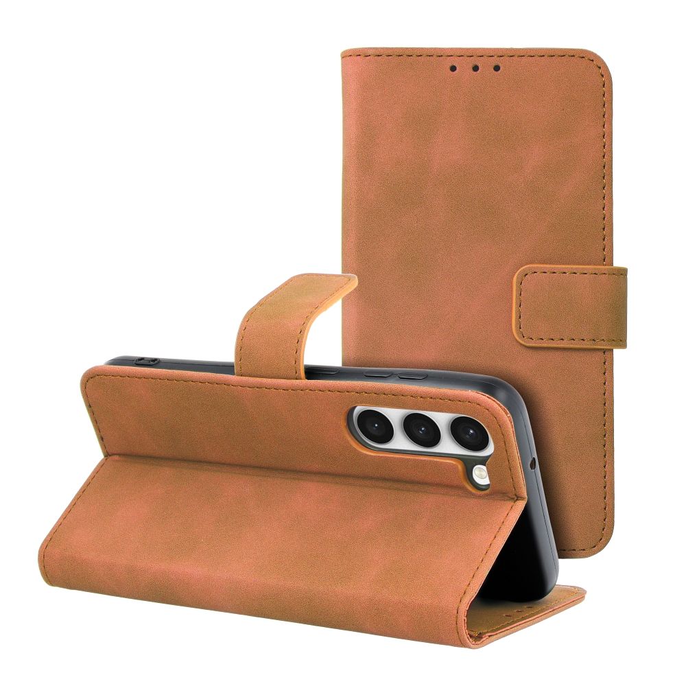 02bb6ce4f2b57ad216925c8f047bba08 TENDER Book Case for SAMSUNG S23 brown