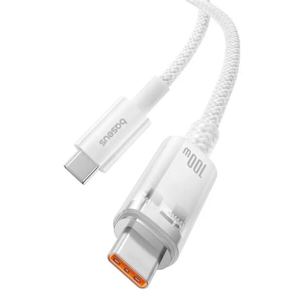 BASEUS cabel Type C to Type C Explorer Fast Charging 100W 1m stellar white P10319703221-00 / CB000043