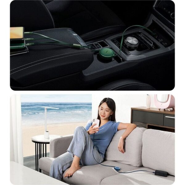 BASEUS cable 3in1 Type C to Micro USB / Lightning / Type C PD QC4.0 3,5A 100W CAMJ010206 1,1 m green