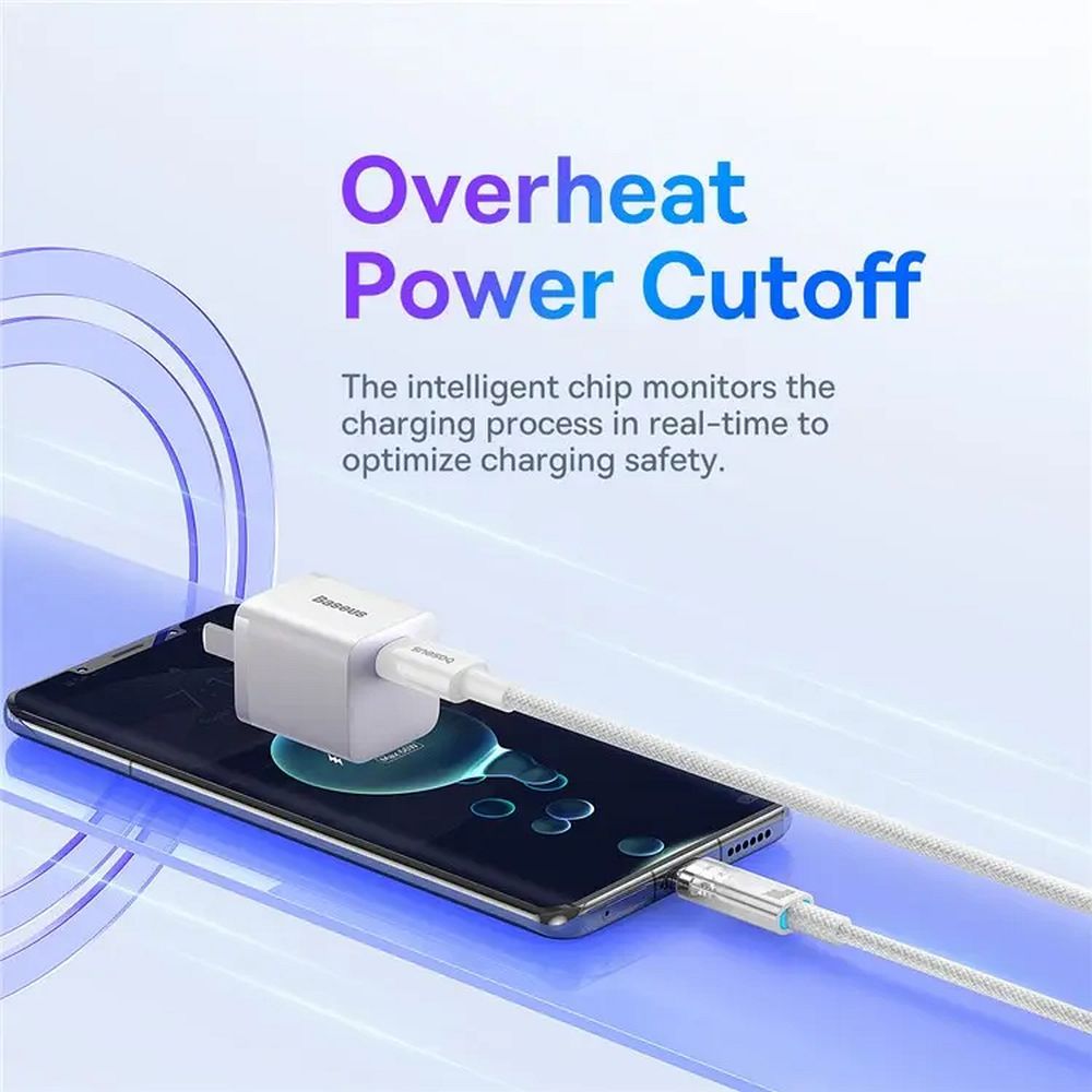 BASEUS cabel Type C to Type C Explorer Fast Charging 100W 1m stellar white P10319703221-00 / CB000043