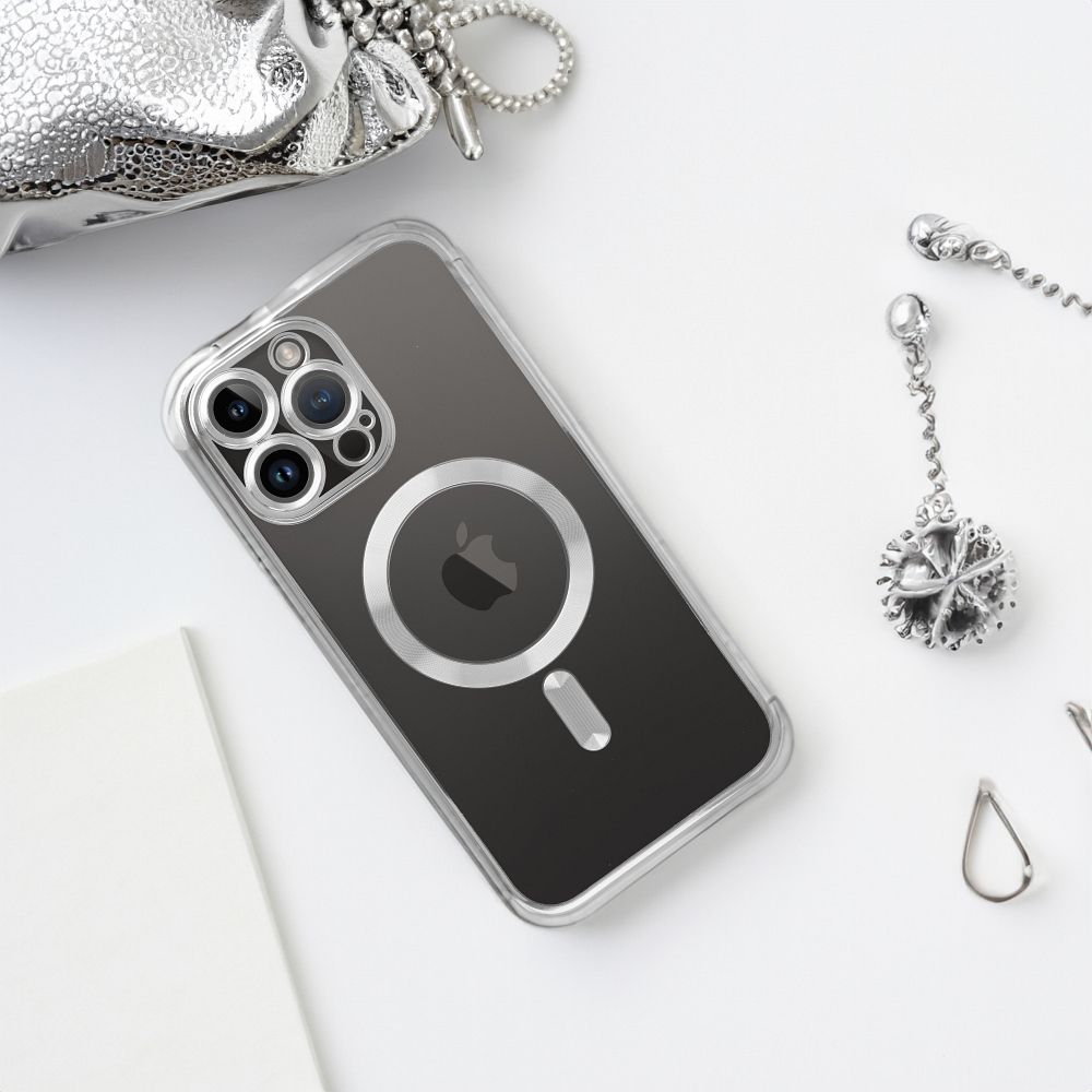 ELECTRO MAG COVER case compatible with MagSafe for IPHONE 17 silver