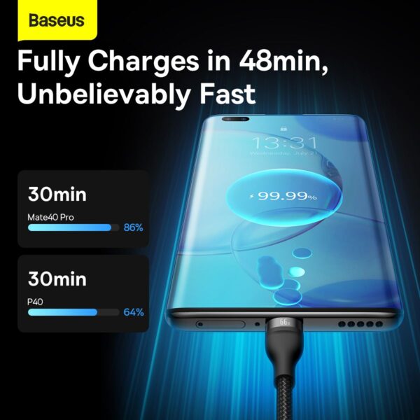 BASEUS cable USB 3in1 Flash Series USB-C micro USB Lightning 66W CASS040001 1.2m black